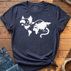 Cat World Map T-Shirt