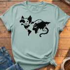 Cat World Map T-Shirt
