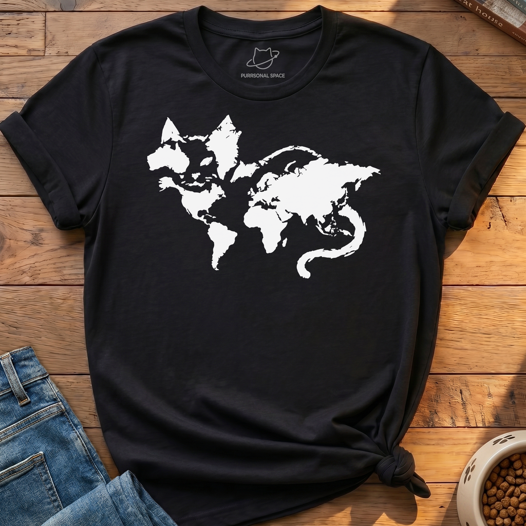 Cat World Map T-Shirt