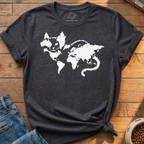 Cat World Map T-Shirt