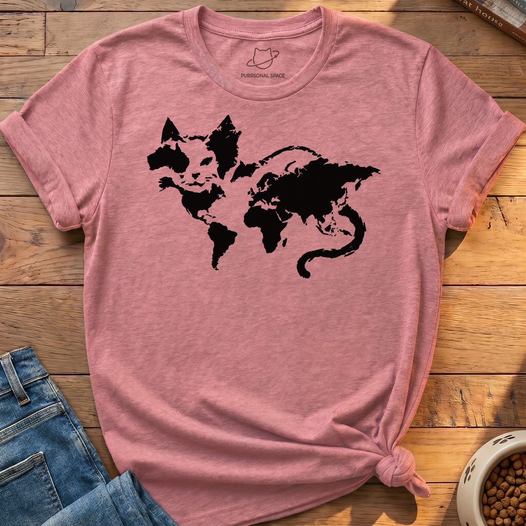 Cat World Map T-Shirt