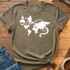 Cat World Map T-Shirt