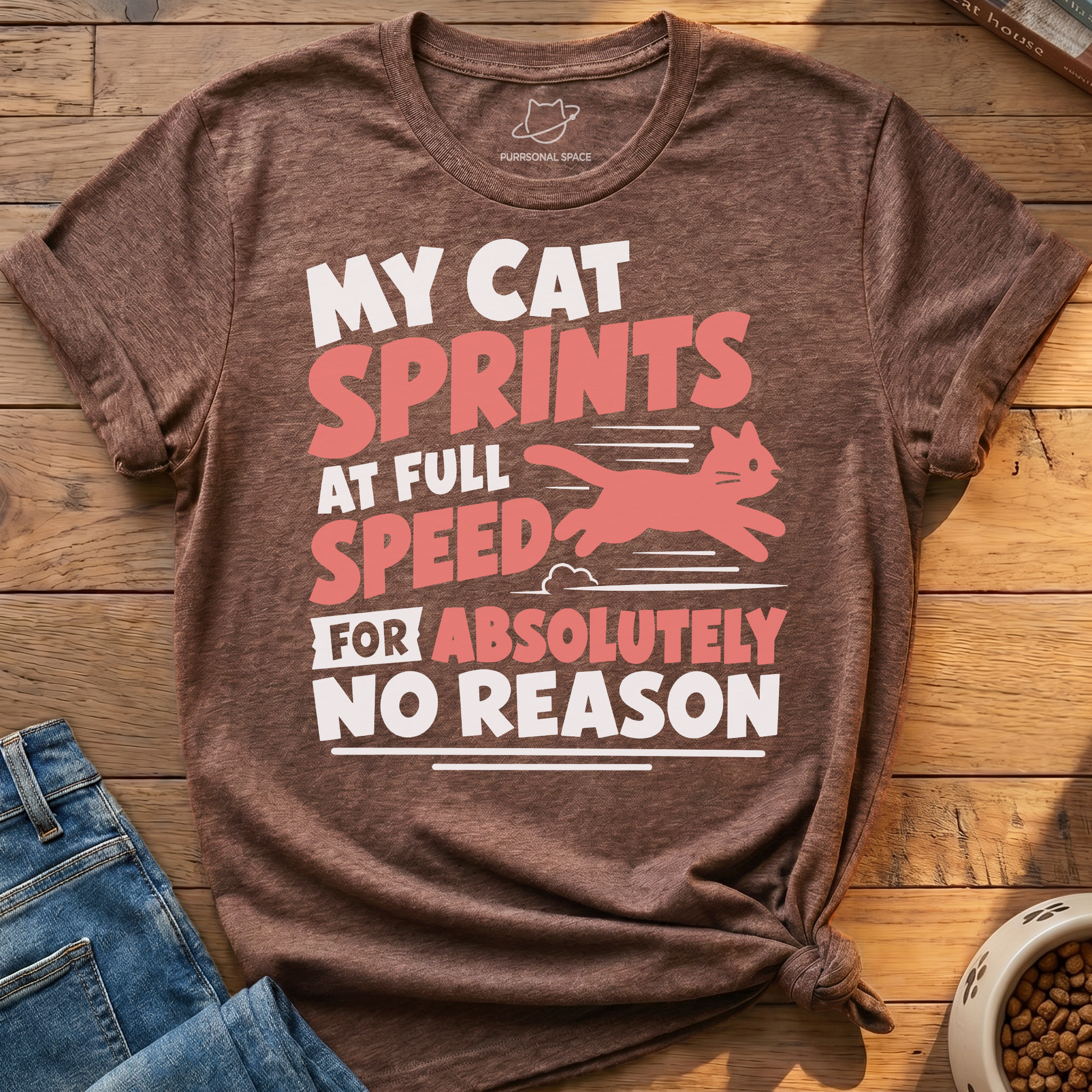 Cat Sprints For No Reason T-Shirt