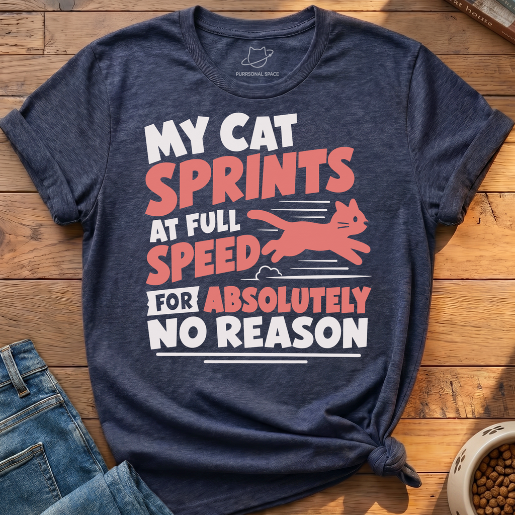 Cat Sprints For No Reason T-Shirt