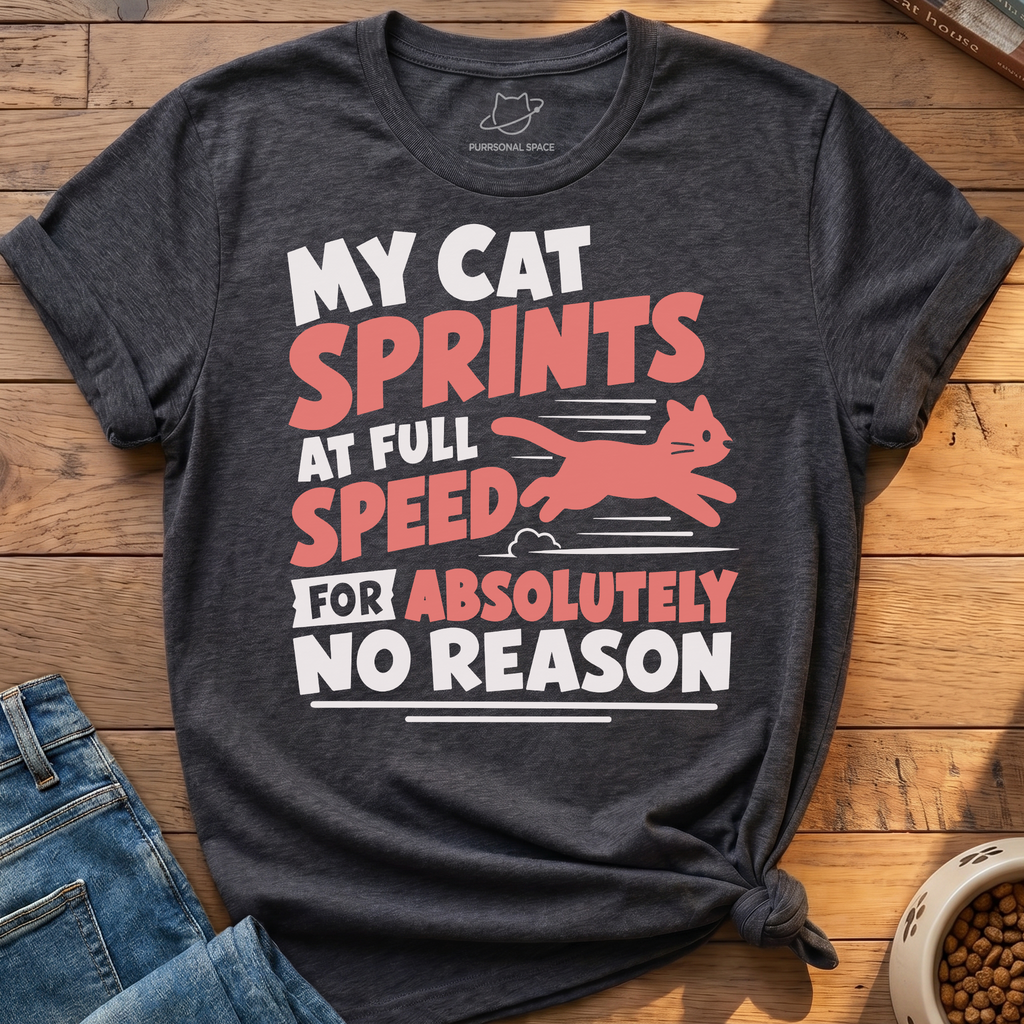 Cat Sprints For No Reason T-Shirt