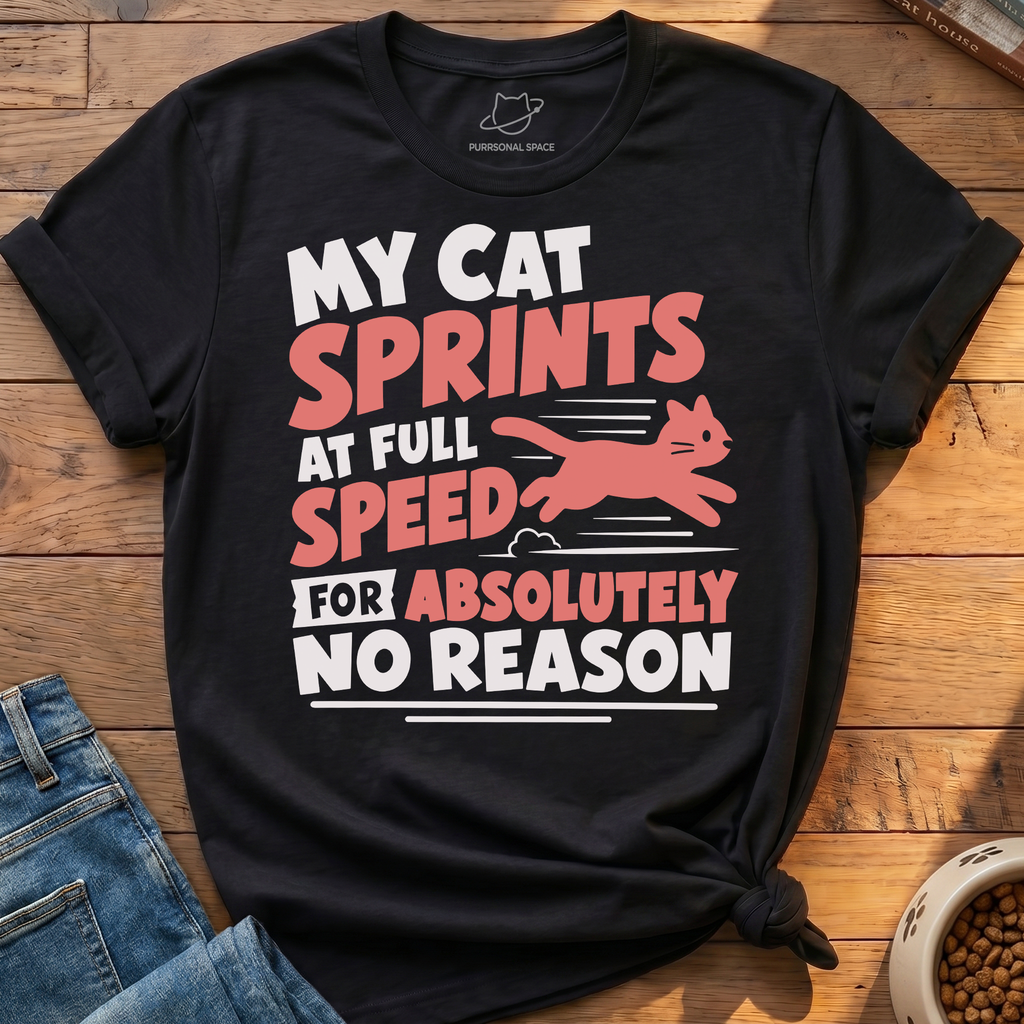 Cat Sprints For No Reason T-Shirt