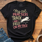Cat Practices Track Field T-Shirt