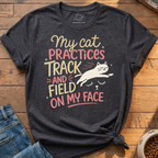 Cat Practices Track Field T-Shirt