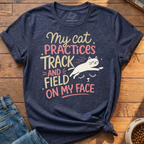 Cat Practices Track Field T-Shirt