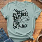 Cat Practices Track Field T-Shirt