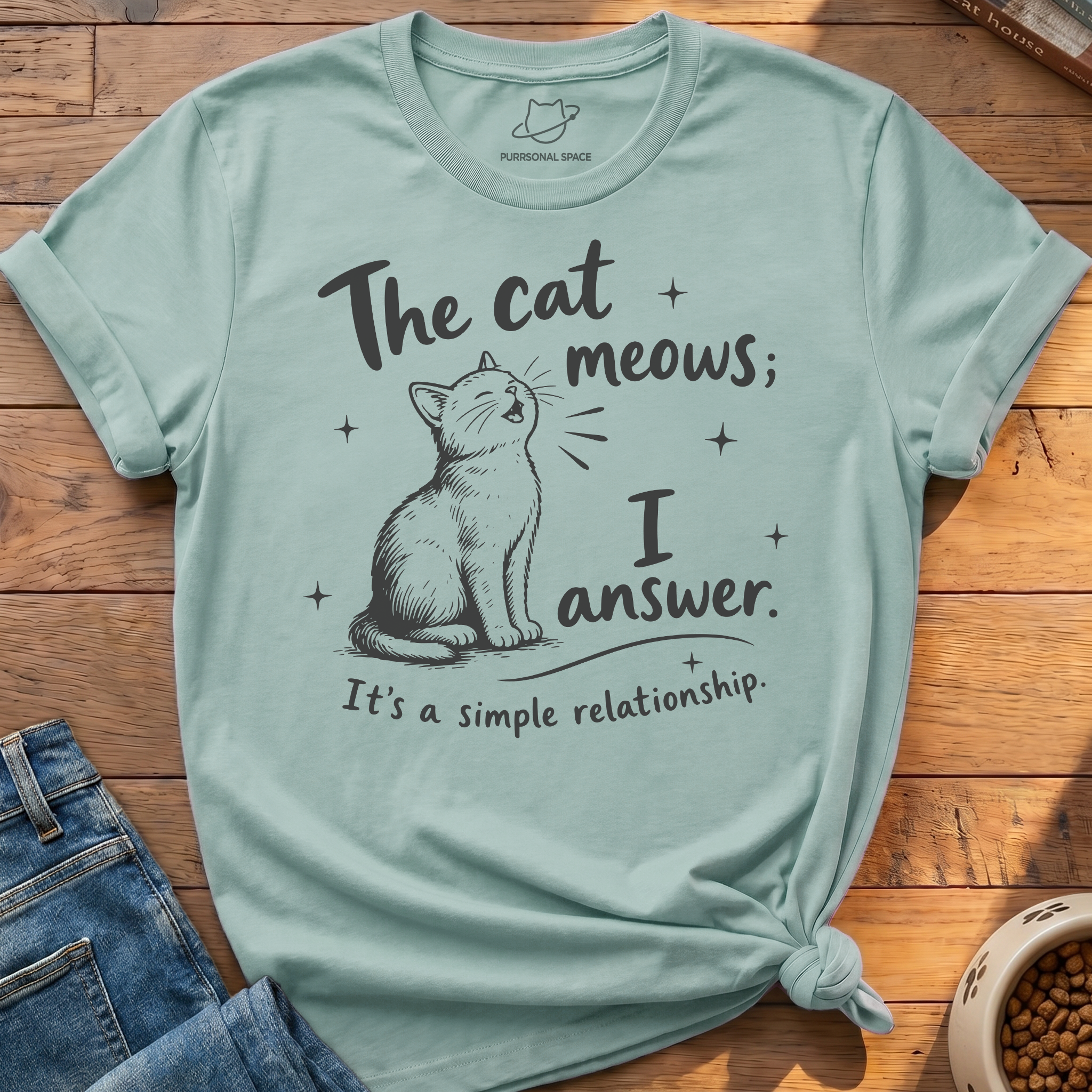 Cat Meows I Answer T-Shirt